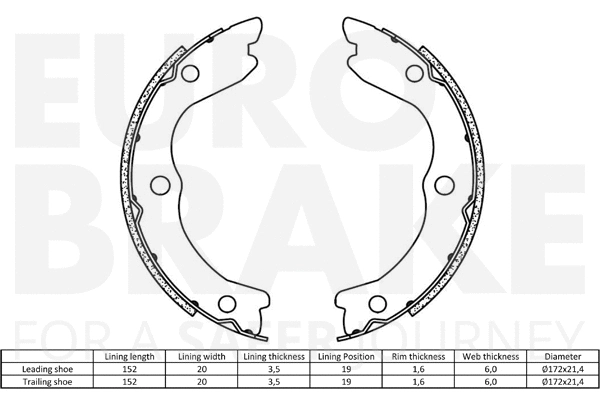 Brake Shoe Set, parking brake