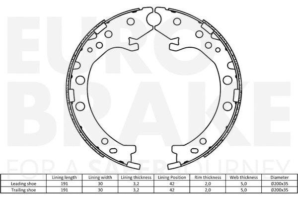 Brake Shoe Set, parking brake