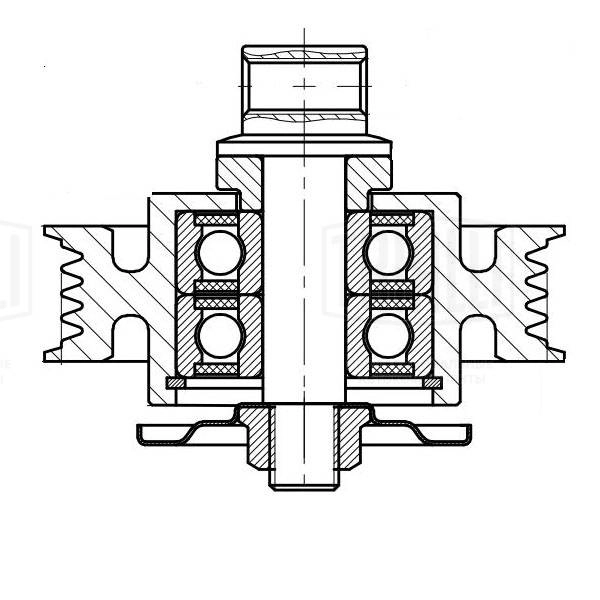 Deflection/Guide Pulley, V-ribbed belt