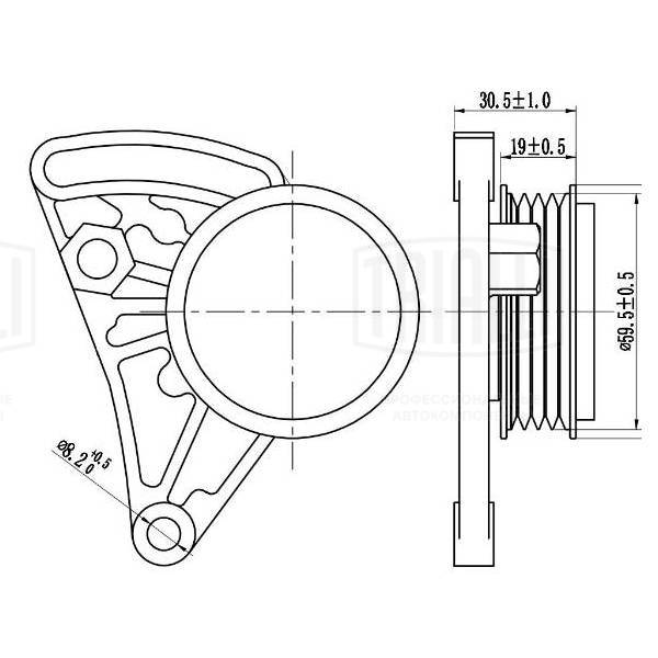 Deflection/Guide Pulley, V-ribbed belt