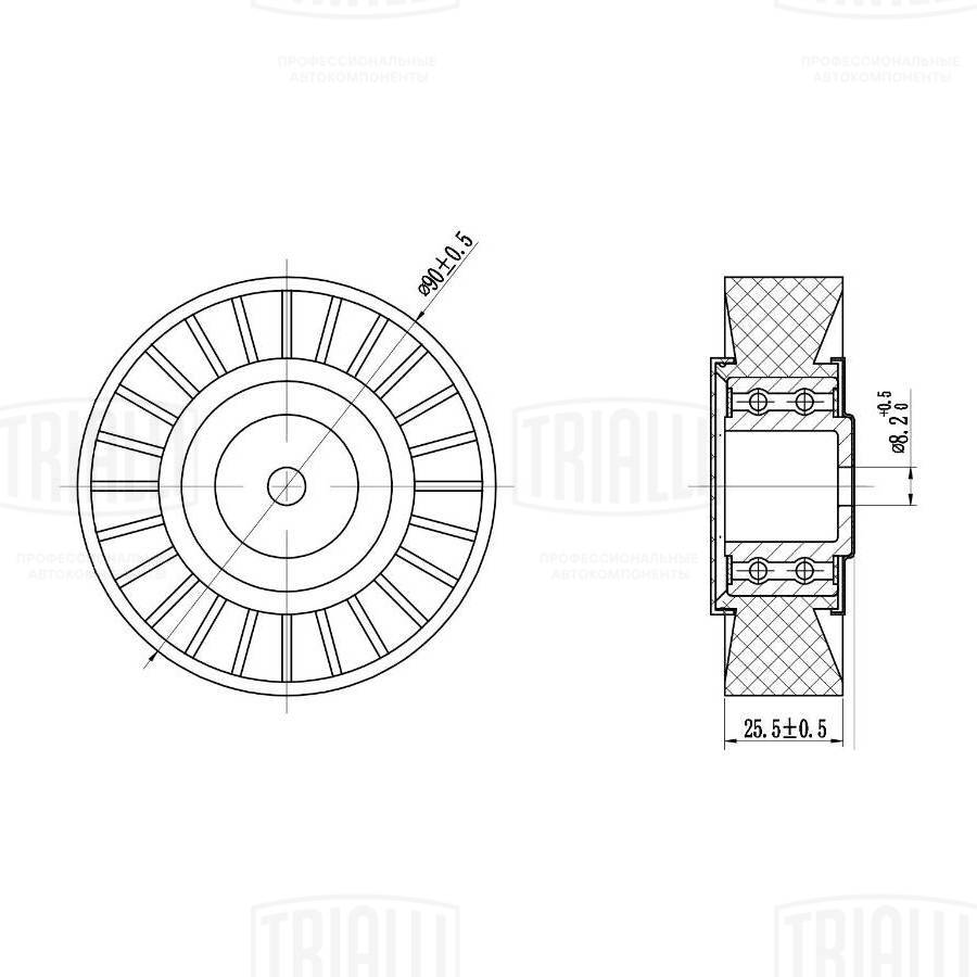 Deflection/Guide Pulley, V-ribbed belt