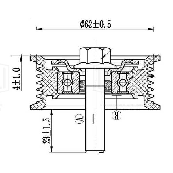 Deflection/Guide Pulley, V-ribbed belt