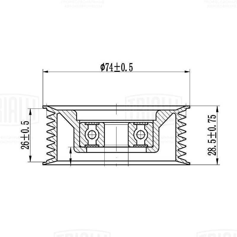 Deflection/Guide Pulley, V-ribbed belt