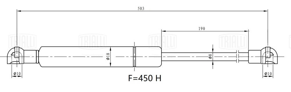 Gas Spring, boot/cargo area (GS 1909)