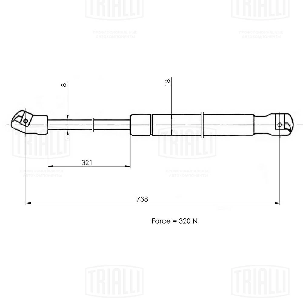 Gas Spring, bonnet