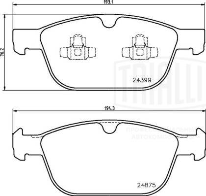 Brake Pad Set, disc brake (PF 1053)