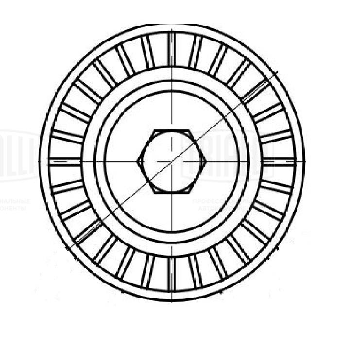 Deflection/Guide Pulley, V-ribbed belt