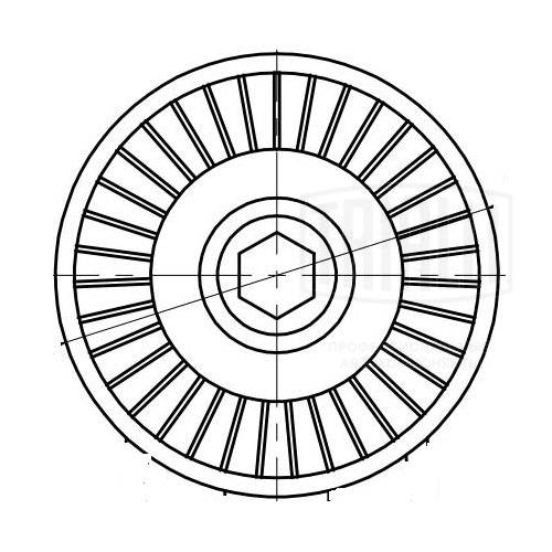 Deflection/Guide Pulley, V-ribbed belt