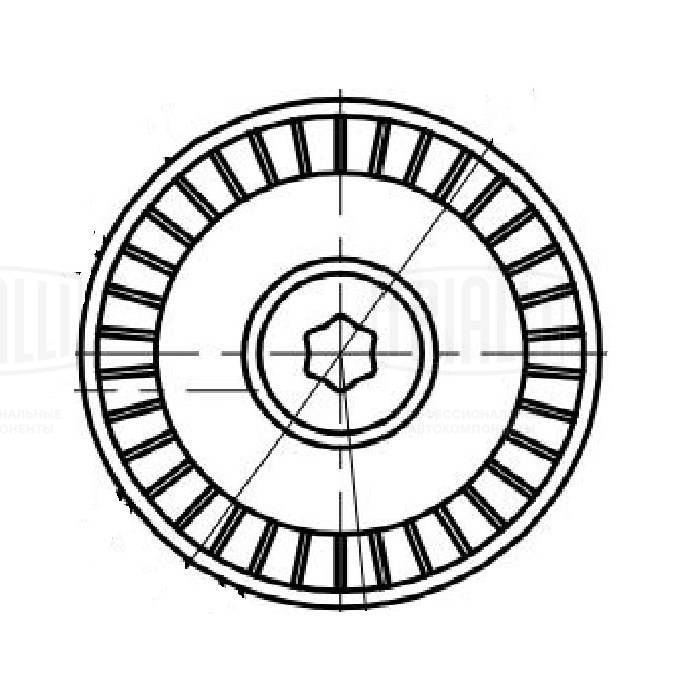 Deflection/Guide Pulley, V-ribbed belt
