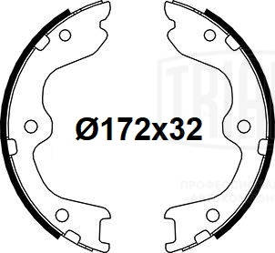 Brake Shoe Set, parking brake
