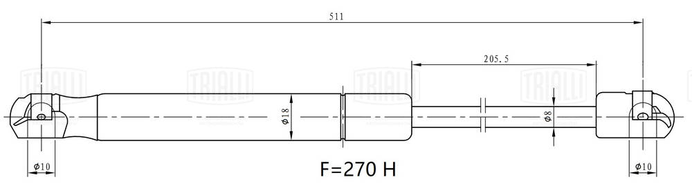 Gas Spring, boot/cargo area (GS 2403)
