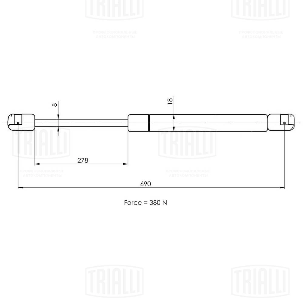 Gas Spring, bonnet