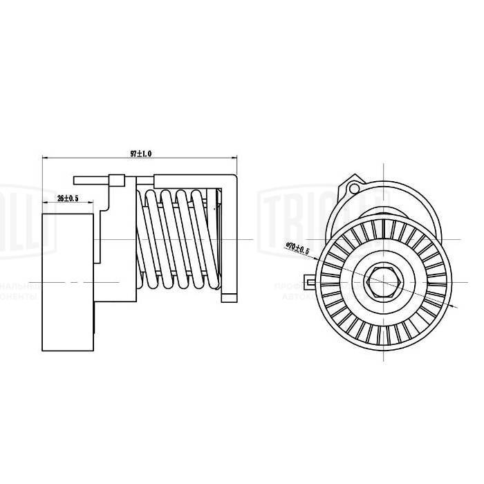 Deflection/Guide Pulley, V-ribbed belt