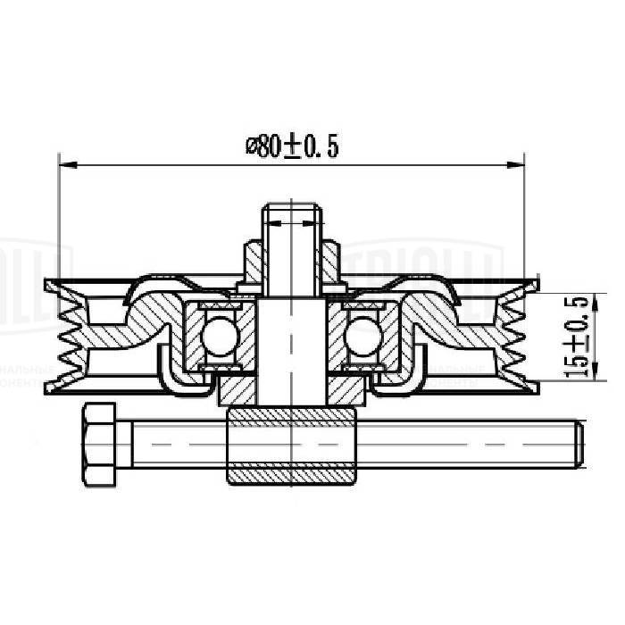 Deflection/Guide Pulley, V-ribbed belt