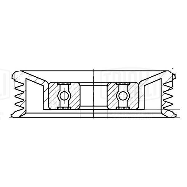 Deflection/Guide Pulley, V-ribbed belt