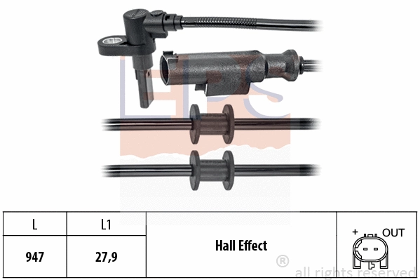 Sensor, wheel speed (EPS-1960 203)