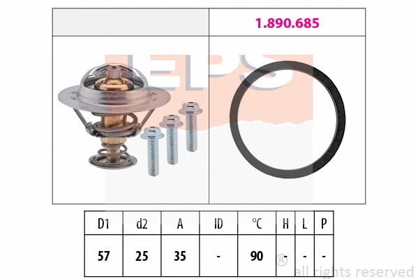 Thermostat, coolant (EPS-1880 731)