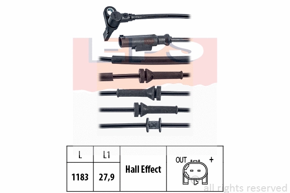 Sensor, wheel speed (EPS-1960 166)