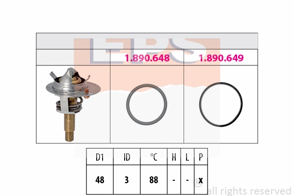 Thermostat, coolant (EPS-1880 609)