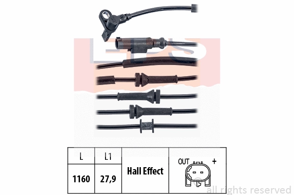 Sensor, wheel speed (EPS-1960 161)