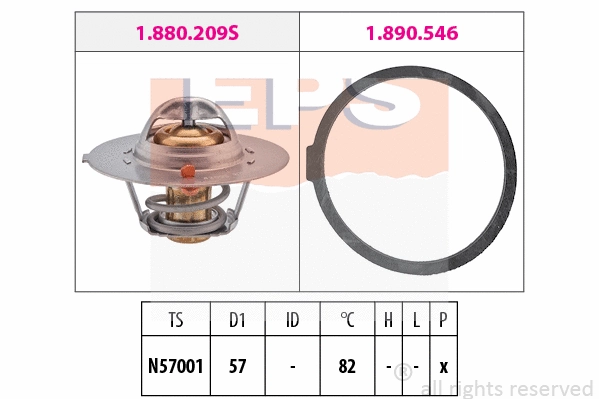 Thermostat, coolant (EPS-1880 209)
