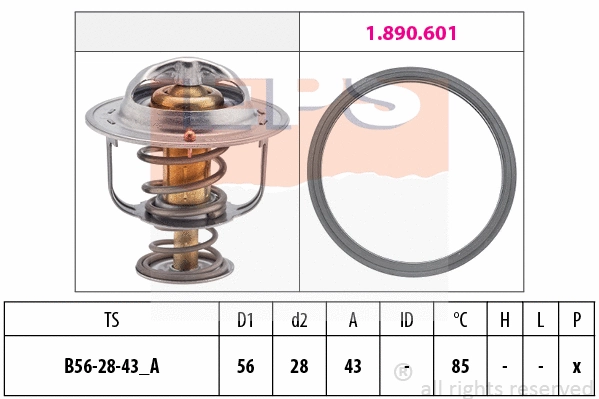Thermostat, coolant (EPS-1880 398)