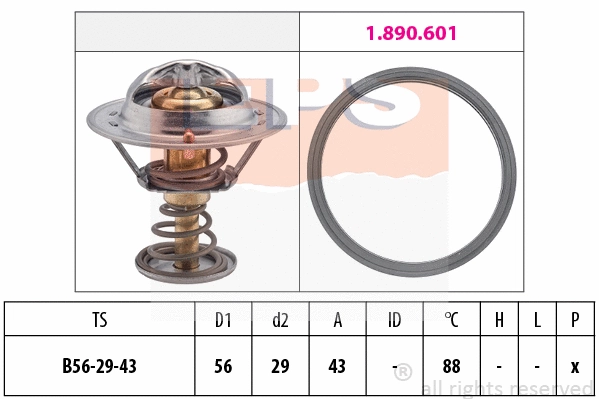 Thermostat, coolant (EPS-1880 553)