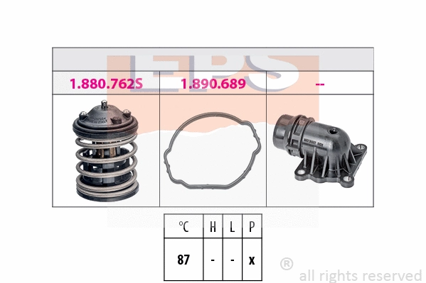 Thermostat, coolant (EPS-1880 763)
