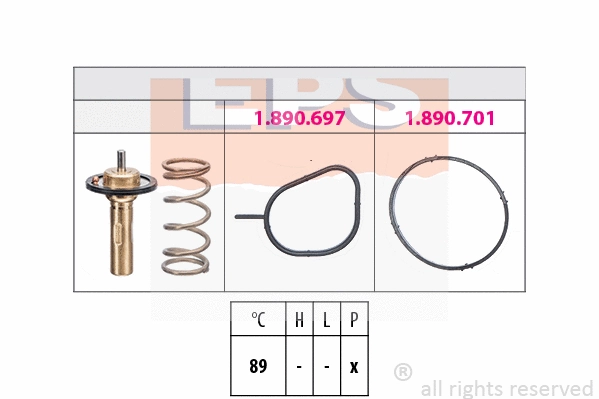 Thermostat, coolant (EPS-1880 826)