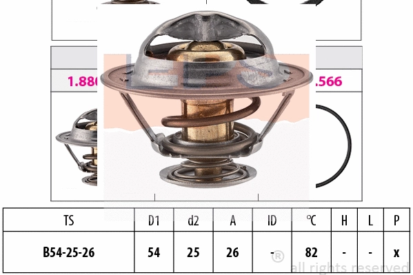 Thermostat, coolant (EPS-1880 314S)