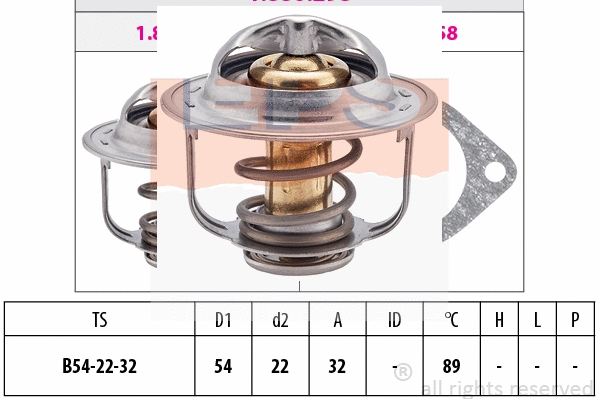 Thermostat, coolant (EPS-1880 298S)