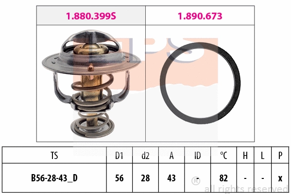 Thermostat, coolant (EPS-1880 683)
