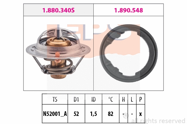 Thermostat, coolant (EPS-1880 230)