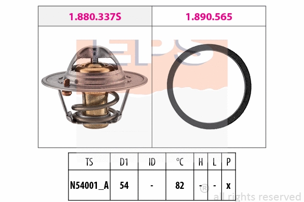 Thermostat, coolant (EPS-1880 334)
