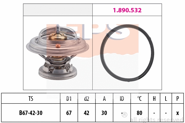 Thermostat, coolant (EPS-1880 271)