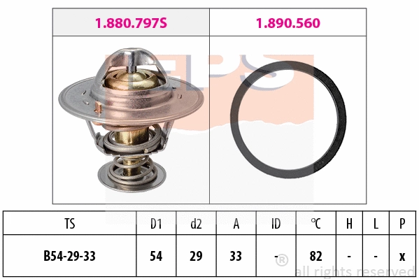 Thermostat, coolant (EPS-1880 797)