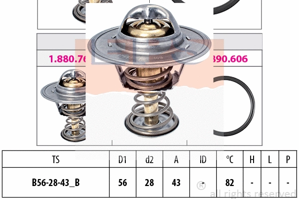 Thermostat, coolant (EPS-1880 769S)