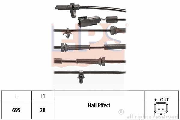 Sensor, wheel speed (EPS-1960 212)