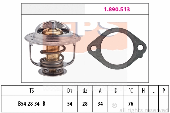 Thermostat, coolant (EPS-1880 521)