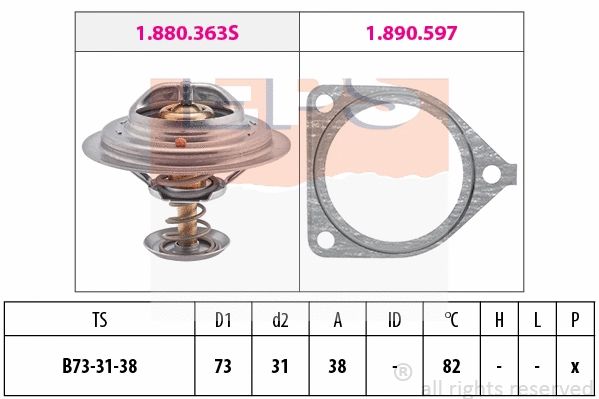 Thermostat, coolant (EPS-1880 441)