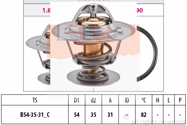 Thermostat, coolant (EPS-1880 380S)