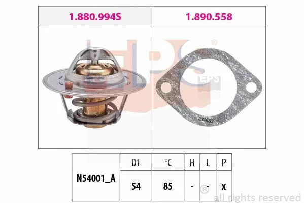 Thermostat, coolant (EPS-1880 994)