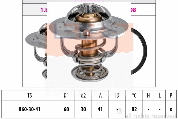 Thermostat, coolant (EPS-1880 844S)
