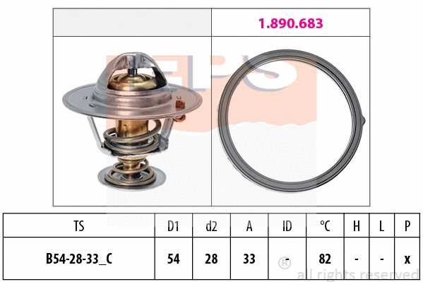 Thermostat, coolant (EPS-1880 726)
