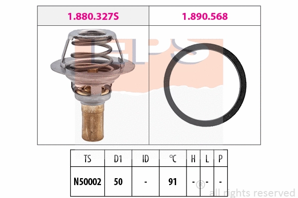 Thermostat, coolant (EPS-1880 327)