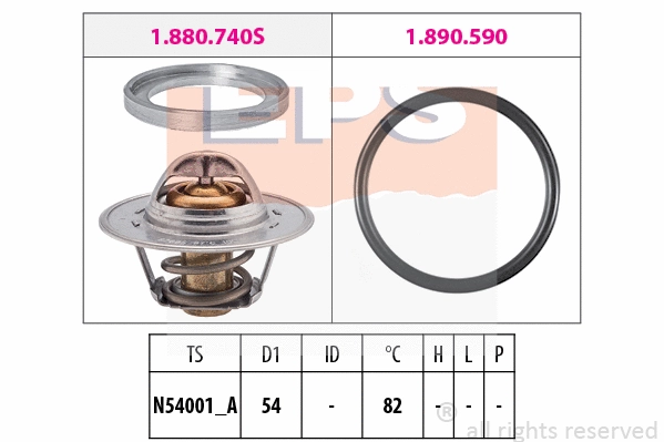 Thermostat, coolant (EPS-1880 740)