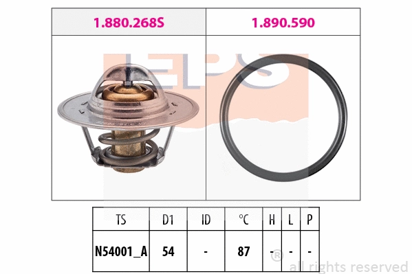 Thermostat, coolant (EPS-1880 268)