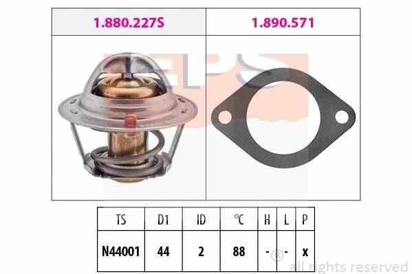 Thermostat, coolant (EPS-1880 390)