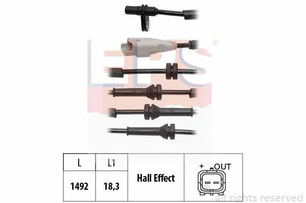 Sensor, wheel speed (EPS-1960 229)