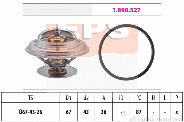 Thermostat, coolant (EPS-1880 385)